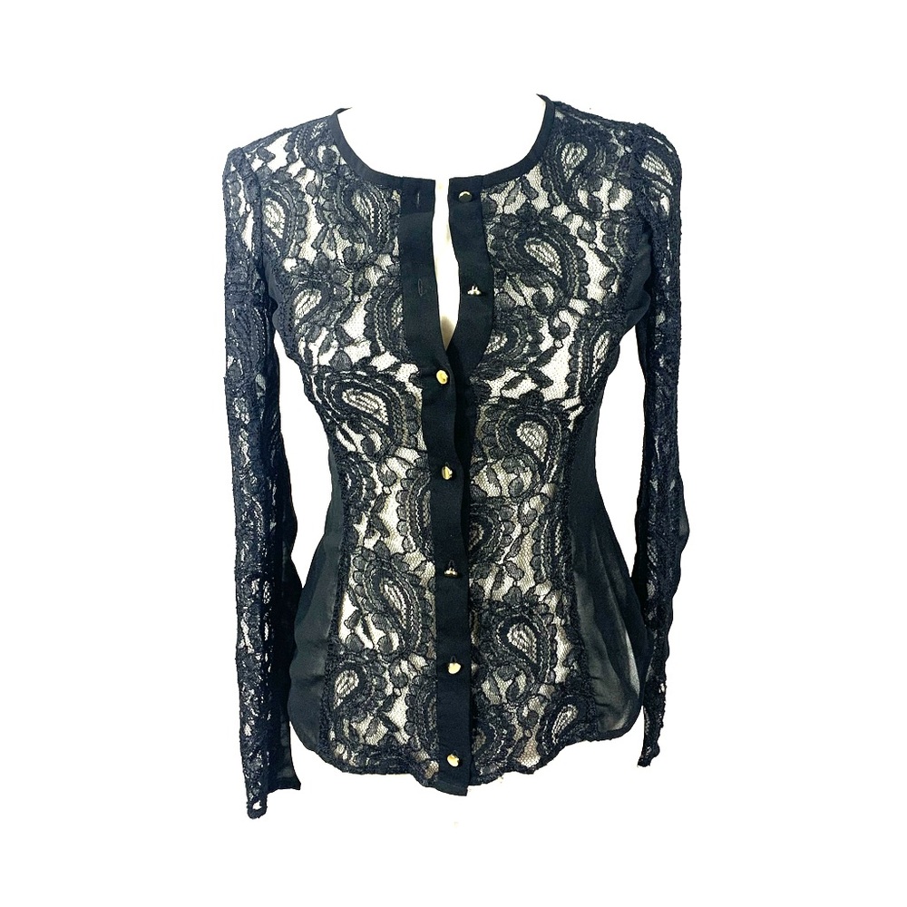 RACHEL ROY BLACK LACE SHIRT